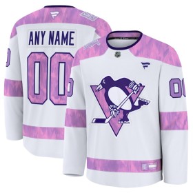 Dresovi Pittsburgh Penguins 2024-25 Fanatics Hockey Fights Cancer Practice Custom Bijela - Muške
